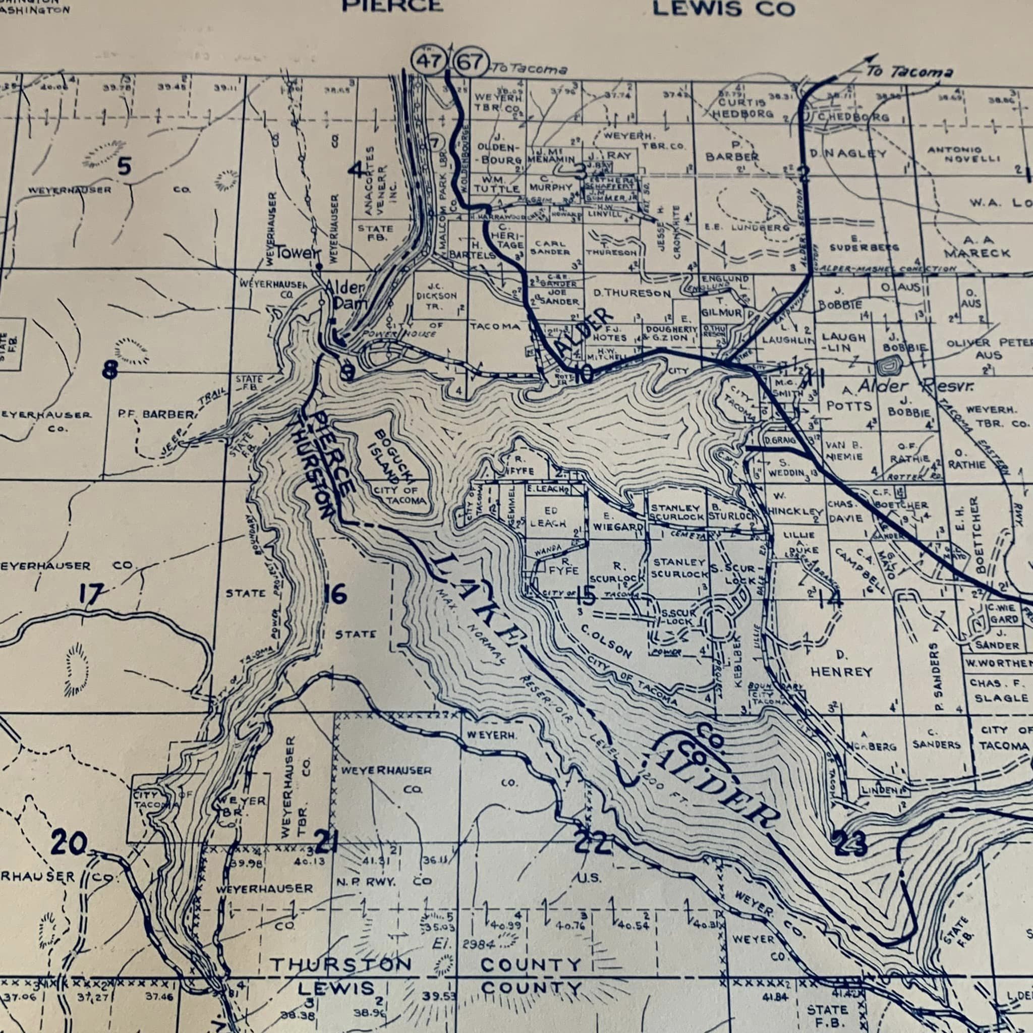 Local Map, Pierce County, Lake Alder, 66