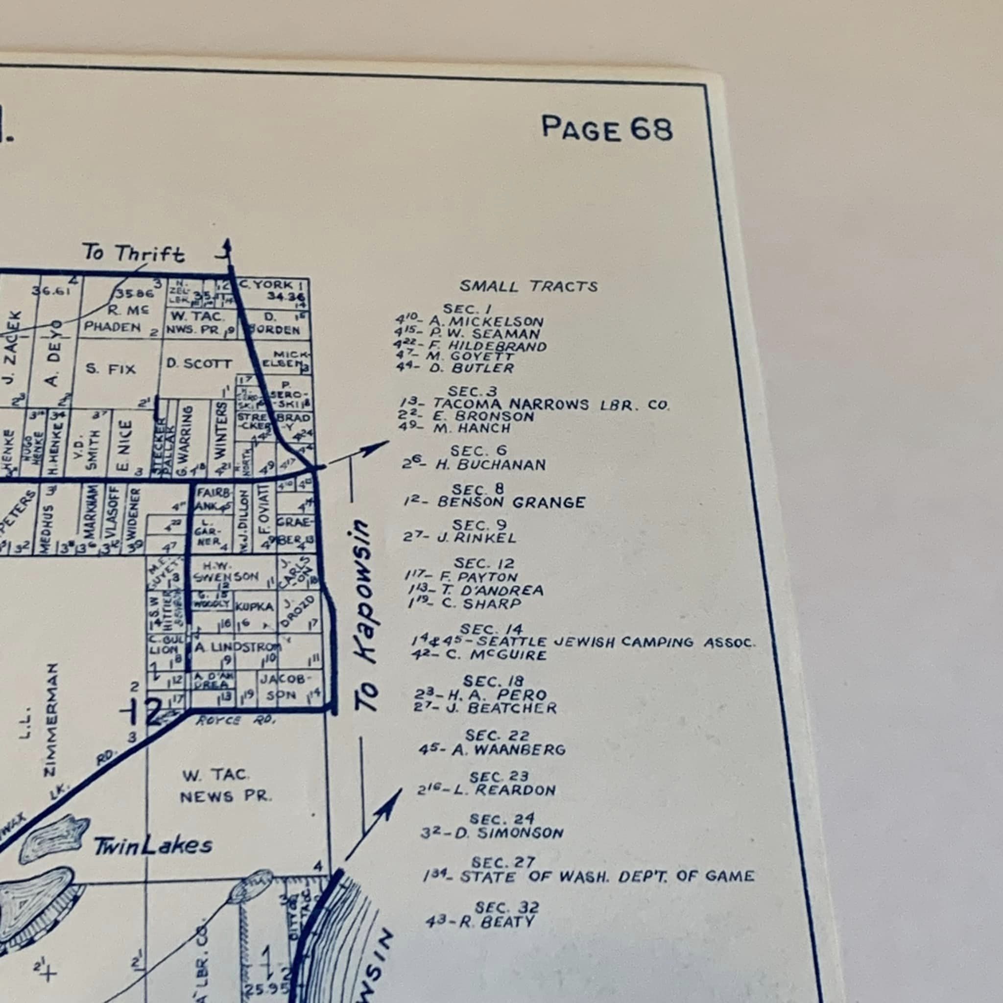 Local Find, Pierce County Map, Clear Lake, 68