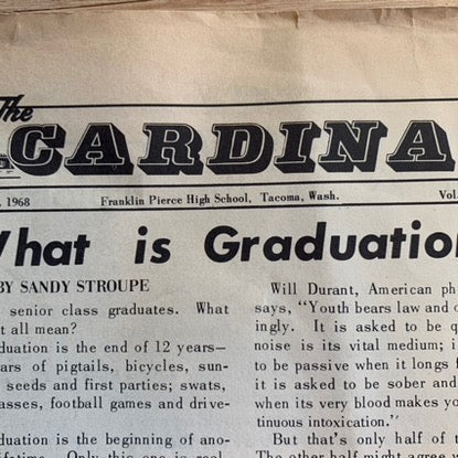 Local Find, The Cardinal, Franklin Pierce Newspaper, 1968