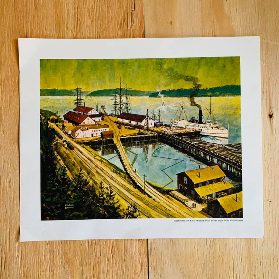 Vintage Find, Tacoma Print, Shipping Docks