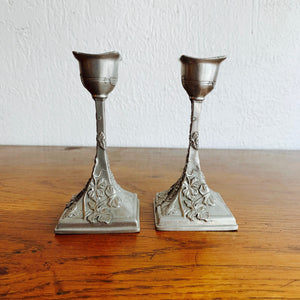 Vingage Find, Silver Grape Themed Candlesticks