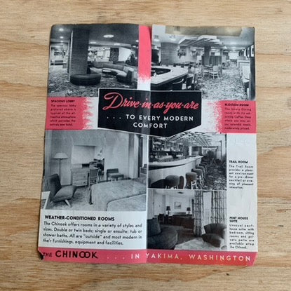 Local Find, The Chinook Yakima's Modern Drive-In Hotel Flyer