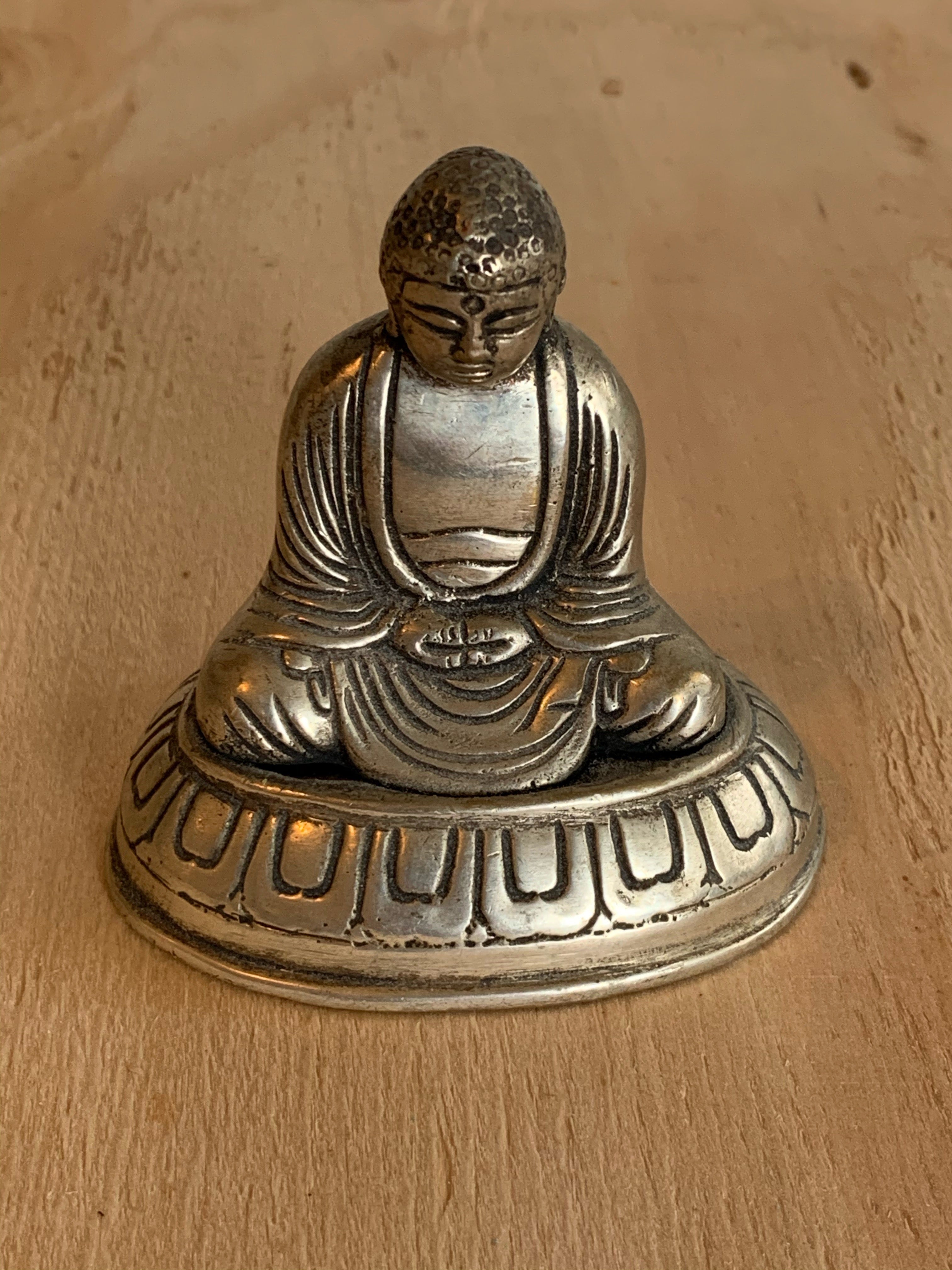 Vintage Find, Silver Toned Metal Buddha