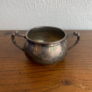 Vintage Find, Silver Metal Sugar Bowl