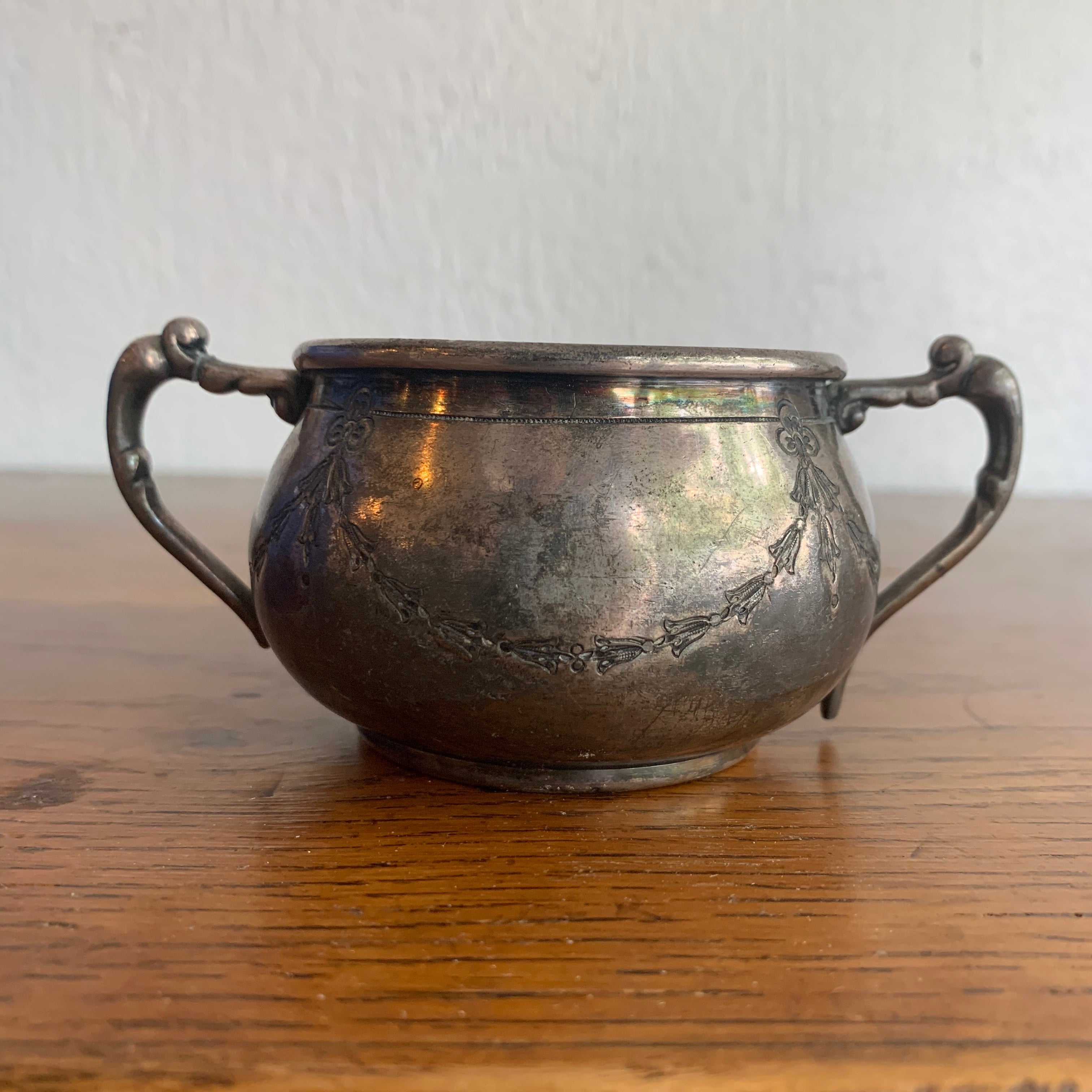 Vintage Find, Silver Metal Sugar Bowl